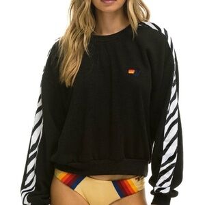 Aviator Nation Zebra Stripe
Relaxed Fit Crew Sweatshirt
Medium